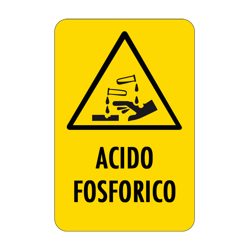acido fosforico cartello alluminio 330x500 pericolo